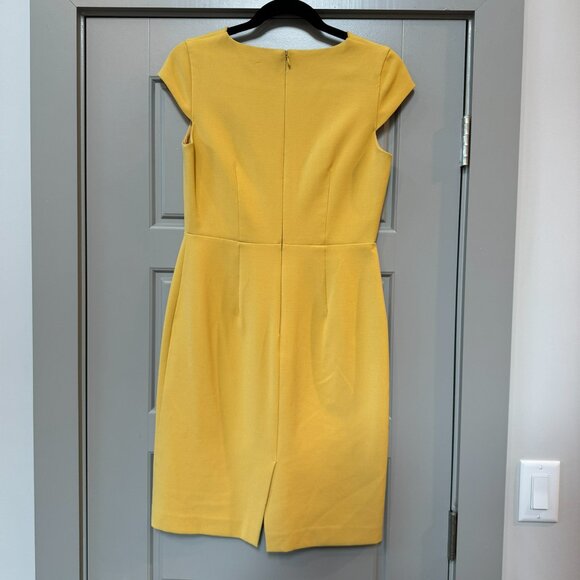 ANN TAYLOR | Short Sleeve Yellow Sheath Work Dress Size 2 - Picture 5 of 8